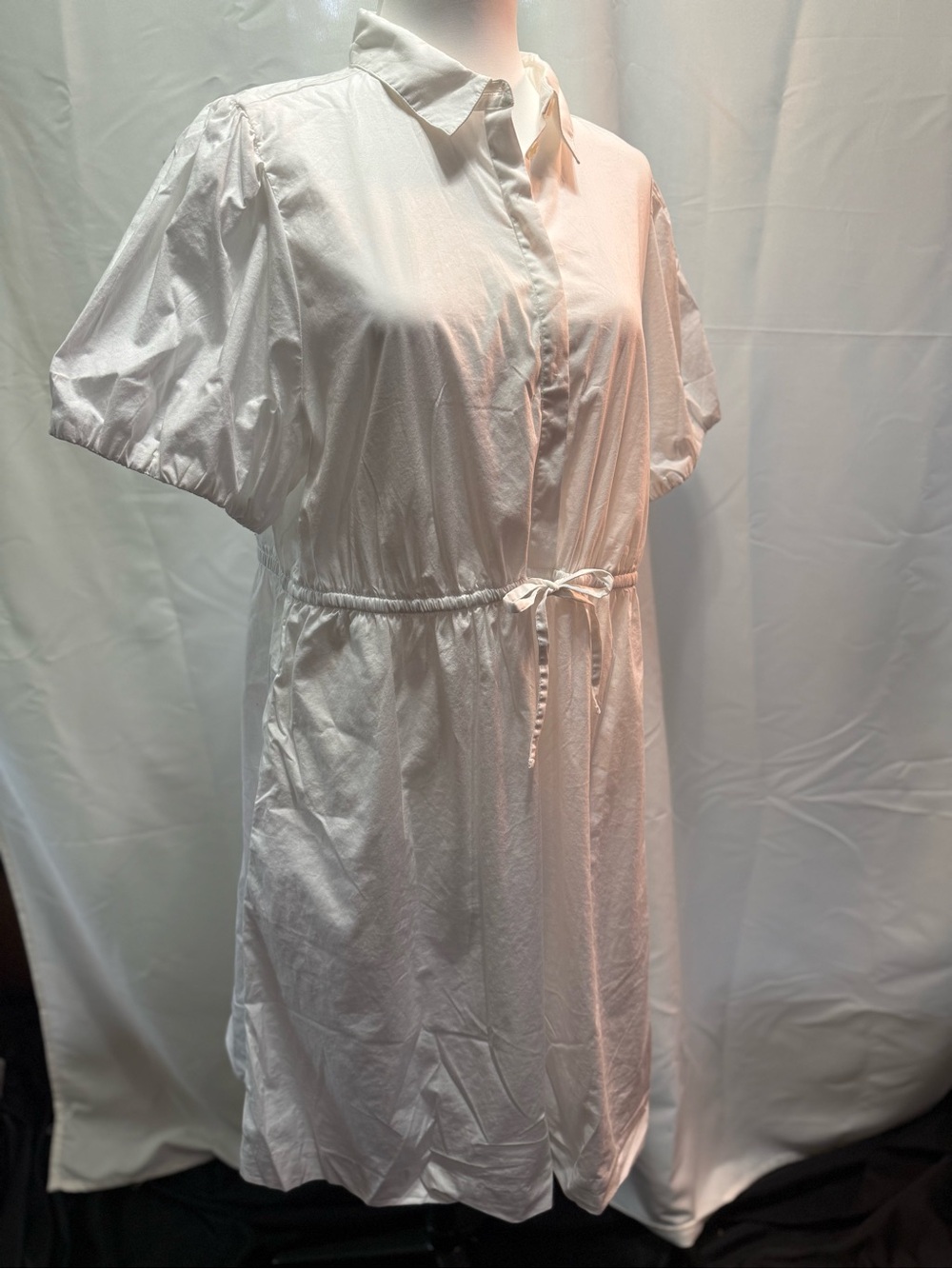 J. Crew White Short Sleeve Shirt Dress